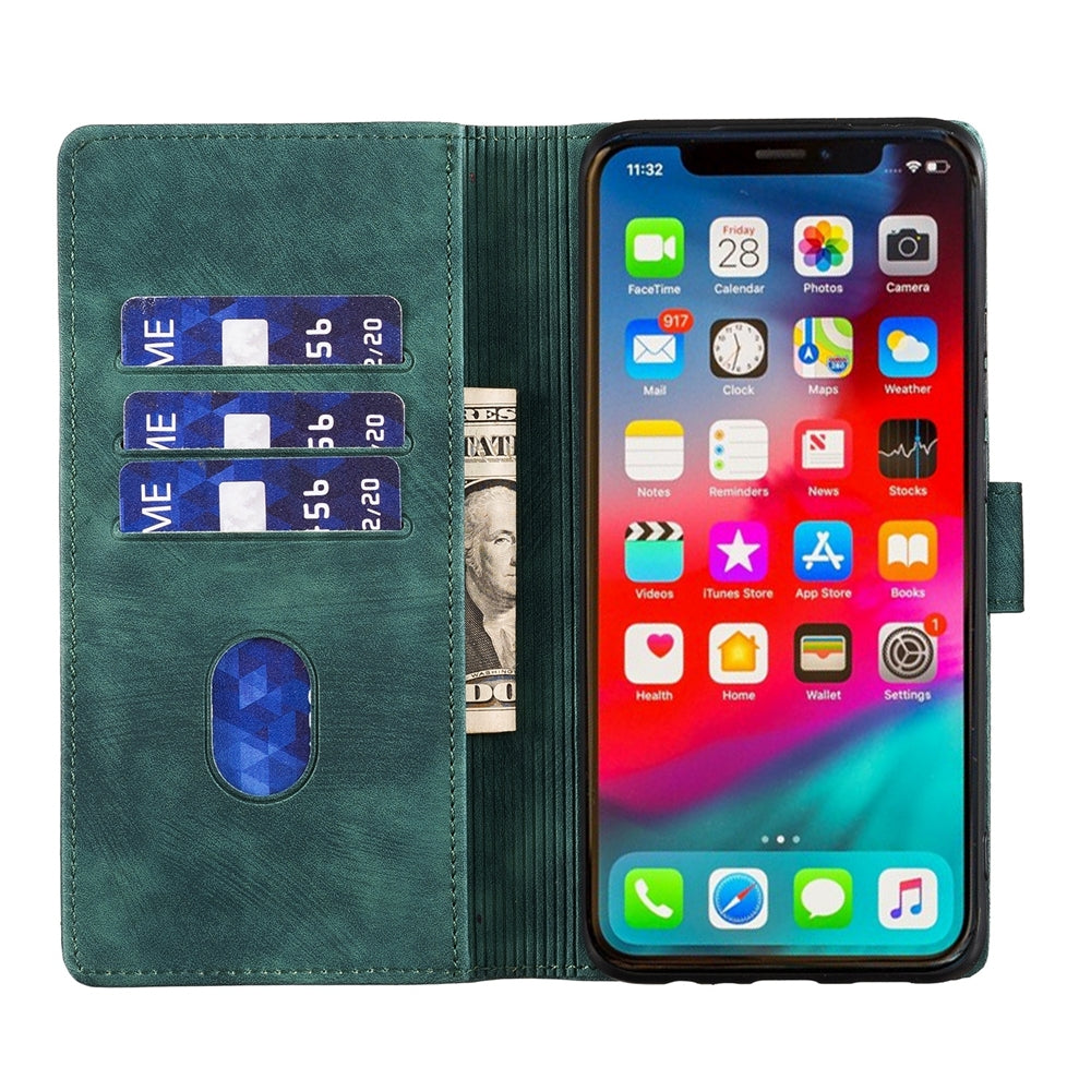 iPhone X Heart & Cat Embossed Multi-Functional Pen Leather Wallet Phone Case with Stand and Card Slots