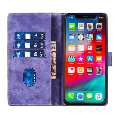 iPhone XS Max Heart & Cat Embossed Multi-Functional Pen Leather Wallet Phone Case with Stand and Card Slots