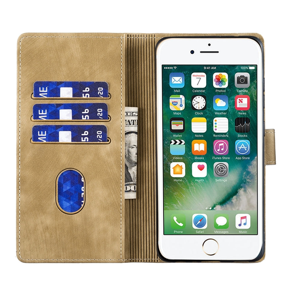 iPhone 7 Plus Heart & Cat Embossed Multi-Functional Pen Leather Wallet Phone Case with Stand and Card Slots