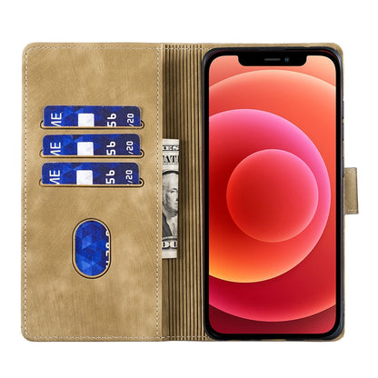 iPhone 12 mini Heart & Cat Embossed Multi-Functional Pen Leather Wallet Phone Case with Stand and Card Slots