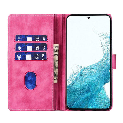 Samsung Galaxy S24+ 5G Heart & Cat Embossed Multi-Functional Pen Leather Wallet Phone Case with Stand and Card Slots