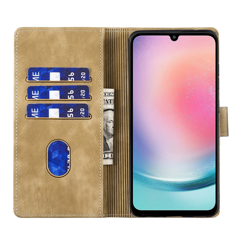 Samsung Galaxy A25 5G Heart & Cat Embossed Multi-Functional Pen Leather Wallet Phone Case with Stand and Card Slots