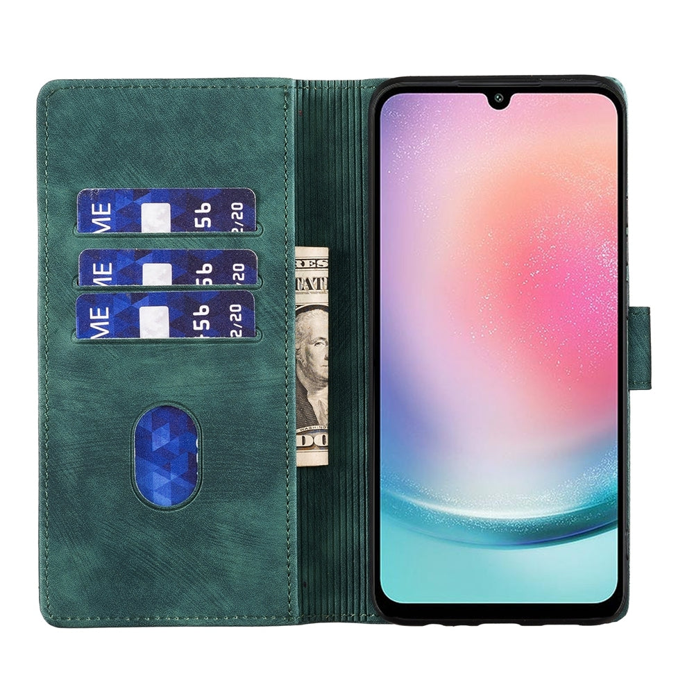 Samsung Galaxy A25 5G Heart & Cat Embossed Multi-Functional Pen Leather Wallet Phone Case with Stand and Card Slots