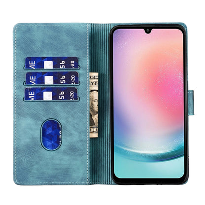 Samsung Galaxy A25 5G Heart & Cat Embossed Multi-Functional Pen Leather Wallet Phone Case with Stand and Card Slots