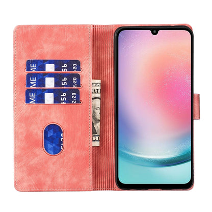 Samsung Galaxy A24 4G Heart & Cat Embossed Multi-Functional Pen Leather Wallet Phone Case with Stand and Card Slots