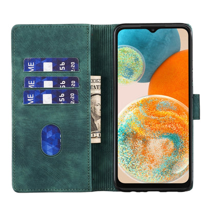 Samsung Galaxy A23 5G Heart & Cat Embossed Multi-Functional Pen Leather Wallet Phone Case with Stand and Card Slots