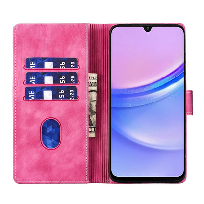 Samsung Galaxy A15 5G Heart & Cat Embossed Multi-Functional Pen Leather Wallet Phone Case with Stand and Card Slots