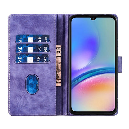 Samsung Galaxy A05s Heart & Cat Embossed Multi-Functional Pen Leather Wallet Phone Case with Stand and Card Slots