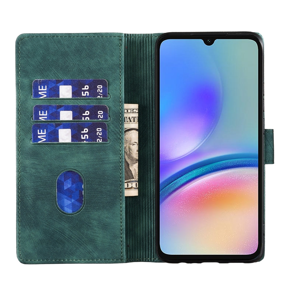 Samsung Galaxy A05s Heart & Cat Embossed Multi-Functional Pen Leather Wallet Phone Case with Stand and Card Slots