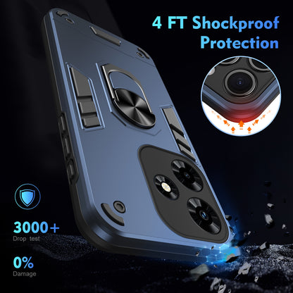 Shockproof Infinix Hot 30 Phone Case with 360° Rotatable Metal Ring Holder, Magnetic Car Mount Stand, Ultra-Thin PC & Silicone Protection Cover