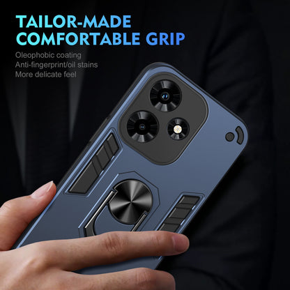 Shockproof Infinix Hot 30 Phone Case with 360° Rotatable Metal Ring Holder, Magnetic Car Mount Stand, Ultra-Thin PC & Silicone Protection Cover