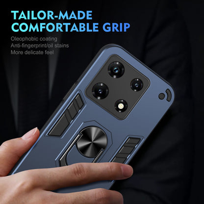 Shockproof Infinix Note 30 Pro Phone Case with 360° Rotatable Metal Ring Holder, Magnetic Car Mount Stand, Ultra-Thin PC & Silicone Protection Cover