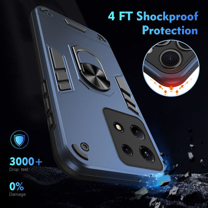 Shockproof Infinix Note 30 VIP Phone Case with 360° Rotatable Metal Ring Holder, Magnetic Car Mount Stand, Ultra-Thin PC & Silicone Protection Cover
