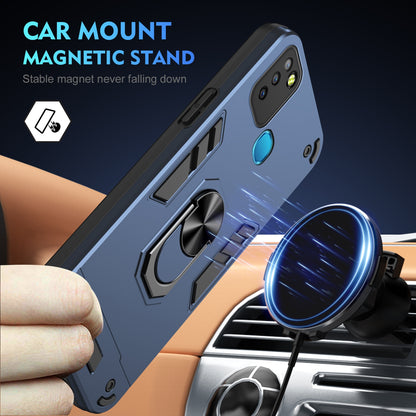 Shockproof Infinix Smart 5 Phone Case with 360° Rotatable Metal Ring Holder, Magnetic Car Mount Stand, Ultra-Thin PC & Silicone Protection Cover