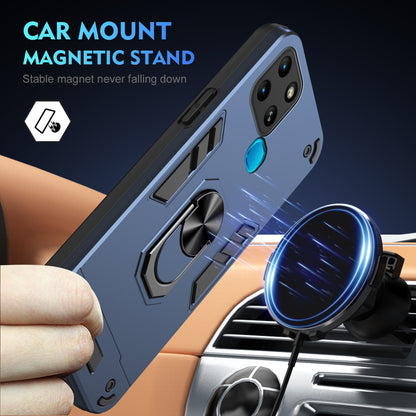 Shockproof Infinix Smart 6 Phone Case with 360° Rotatable Metal Ring Holder, Magnetic Car Mount Stand, Ultra-Thin PC & Silicone Protection Cover