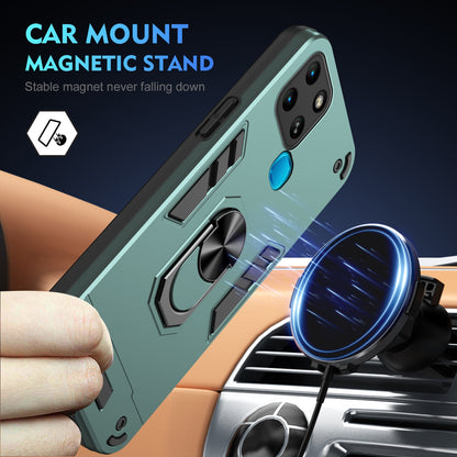 Shockproof Infinix Smart 6 Phone Case with 360° Rotatable Metal Ring Holder, Magnetic Car Mount Stand, Ultra-Thin PC & Silicone Protection Cover