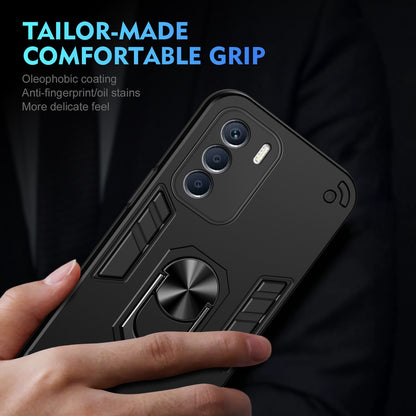 Shockproof Infinix Zero 5G 2023 Phone Case with 360° Rotatable Metal Ring Holder, Magnetic Car Mount Stand, Ultra-Thin PC & Silicone Protection Cover