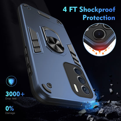 Shockproof Infinix Zero 5G 2023 Phone Case with 360° Rotatable Metal Ring Holder, Magnetic Car Mount Stand, Ultra-Thin PC & Silicone Protection Cover