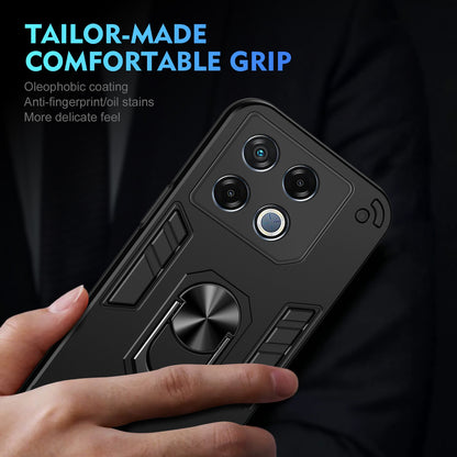 Shockproof Infinix GT 20 Pro Phone Case with 360° Rotatable Metal Ring Holder, Magnetic Car Mount Stand, Ultra-Thin PC & Silicone Protection Cover