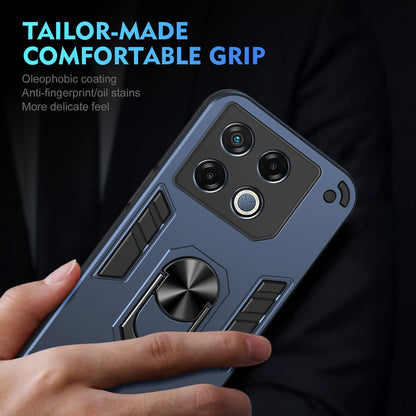 Shockproof Infinix GT 20 Pro Phone Case with 360° Rotatable Metal Ring Holder, Magnetic Car Mount Stand, Ultra-Thin PC & Silicone Protection Cover