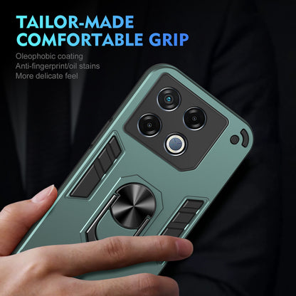 Shockproof Infinix GT 20 Pro Phone Case with 360° Rotatable Metal Ring Holder, Magnetic Car Mount Stand, Ultra-Thin PC & Silicone Protection Cover