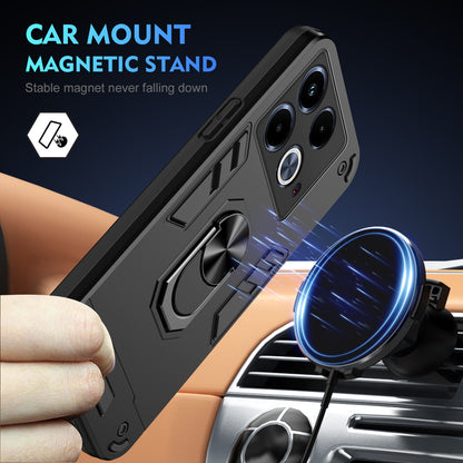 Shockproof Infinix Note 40 Phone Case with 360° Rotatable Metal Ring Holder, Magnetic Car Mount Stand, Ultra-Thin PC & Silicone Protection Cover