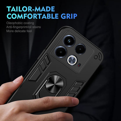 Shockproof Infinix Note 40 Phone Case with 360° Rotatable Metal Ring Holder, Magnetic Car Mount Stand, Ultra-Thin PC & Silicone Protection Cover