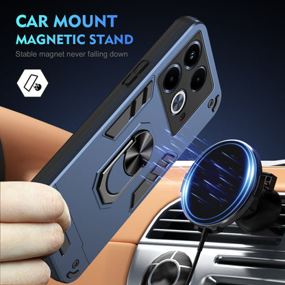 Shockproof Infinix Note 40 Phone Case with 360° Rotatable Metal Ring Holder, Magnetic Car Mount Stand, Ultra-Thin PC & Silicone Protection Cover