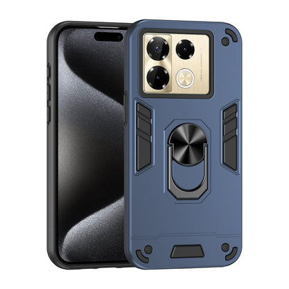 Shockproof Infinix Note 40 Pro 4G Phone Case with 360° Rotatable Metal Ring Holder, Magnetic Car Mount Stand, Ultra-Thin PC & Silicone Protection Cover