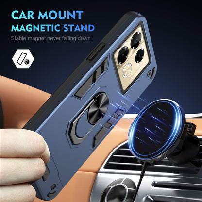 Shockproof Infinix Note 40 Pro 4G Phone Case with 360° Rotatable Metal Ring Holder, Magnetic Car Mount Stand, Ultra-Thin PC & Silicone Protection Cover