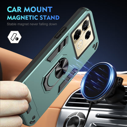 Shockproof Infinix Note 40 Pro 4G Phone Case with 360° Rotatable Metal Ring Holder, Magnetic Car Mount Stand, Ultra-Thin PC & Silicone Protection Cover