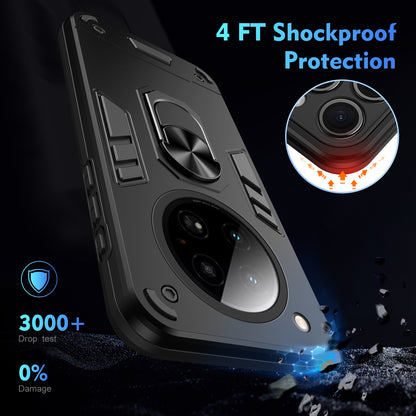 Shockproof Infinix Zero 40 4G Phone Case with 360° Rotatable Metal Ring Holder, Magnetic Car Mount Stand, Ultra-Thin PC & Silicone Protection Cover