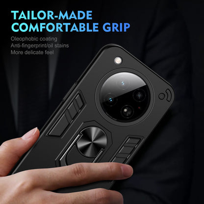 Shockproof Infinix Zero 40 4G Phone Case with 360° Rotatable Metal Ring Holder, Magnetic Car Mount Stand, Ultra-Thin PC & Silicone Protection Cover