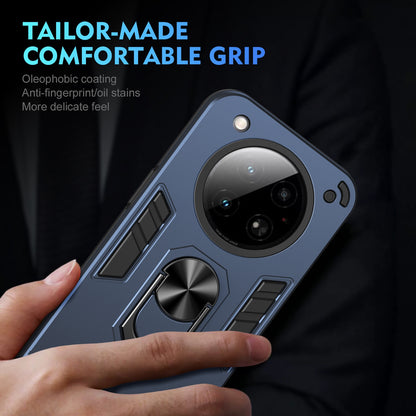 Shockproof Infinix Zero 40 4G Phone Case with 360° Rotatable Metal Ring Holder, Magnetic Car Mount Stand, Ultra-Thin PC & Silicone Protection Cover