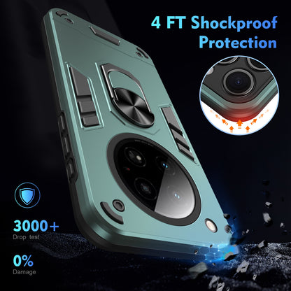 Shockproof Infinix Zero 40 4G Phone Case with 360° Rotatable Metal Ring Holder, Magnetic Car Mount Stand, Ultra-Thin PC & Silicone Protection Cover