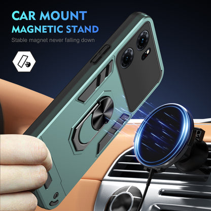 Shockproof OPPO K10 Phone Case with 360° Rotatable Metal Ring Holder, Magnetic Car Mount Stand, Ultra-Thin PC & Silicone Protection Cover