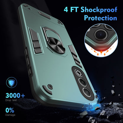 Shockproof OPPO K12x Phone Case with 360° Rotatable Metal Ring Holder, Magnetic Car Mount Stand, Ultra-Thin PC & Silicone Protection Cover