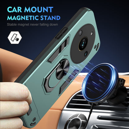 Shockproof Realme Nazro 60 Pro Phone Case with 360° Rotatable Metal Ring Holder, Magnetic Car Mount Stand, Ultra-Thin PC & Silicone Protection Cover