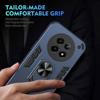 Shockproof Realme 12 5G Phone Case with 360° Rotatable Metal Ring Holder, Magnetic Car Mount Stand, Ultra-Thin PC & Silicone Protection Cover