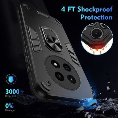 Shockproof Realme 12X Phone Case with 360° Rotatable Metal Ring Holder, Magnetic Car Mount Stand, Ultra-Thin PC & Silicone Protection Cover