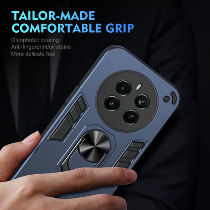 Shockproof Realme Narzo 70 Pro Phone Case with 360° Rotatable Metal Ring Holder, Magnetic Car Mount Stand, Ultra-Thin PC & Silicone Protection Cover