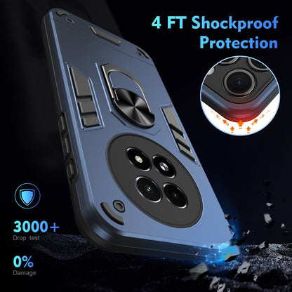 Shockproof Realme 13 5G Phone Case with 360° Rotatable Metal Ring Holder, Magnetic Car Mount Stand, Ultra-Thin PC & Silicone Protection Cover