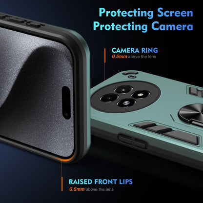 Shockproof Realme 13 5G Phone Case with 360° Rotatable Metal Ring Holder, Magnetic Car Mount Stand, Ultra-Thin PC & Silicone Protection Cover