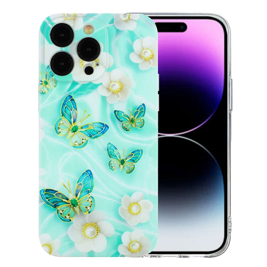 iPhone 15 Pro Max TPU Phone Case - Artistic Butterfly, Floral, and Cat Designs with Full Protection & Precise Cutouts