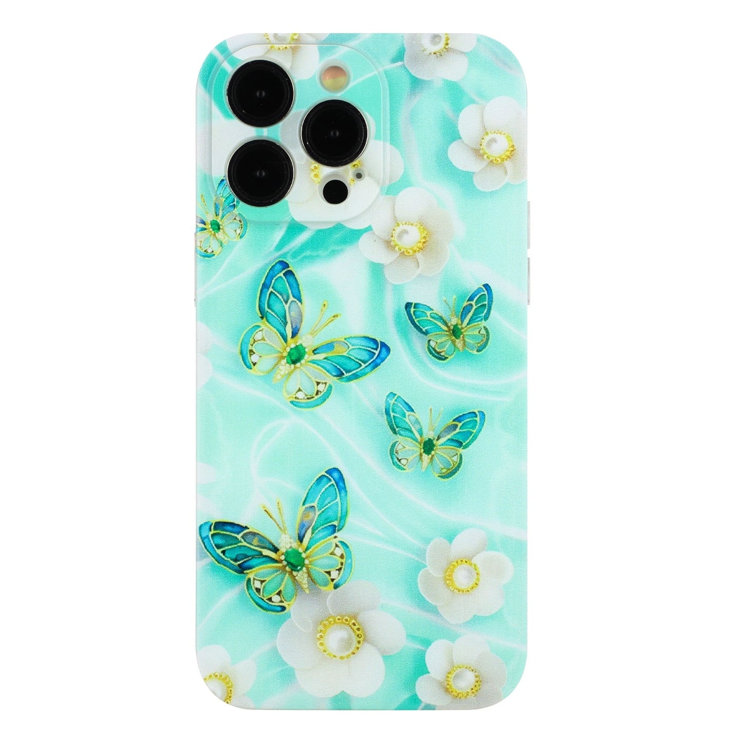 iPhone 15 Pro Max TPU Phone Case - Artistic Butterfly, Floral, and Cat Designs with Full Protection & Precise Cutouts