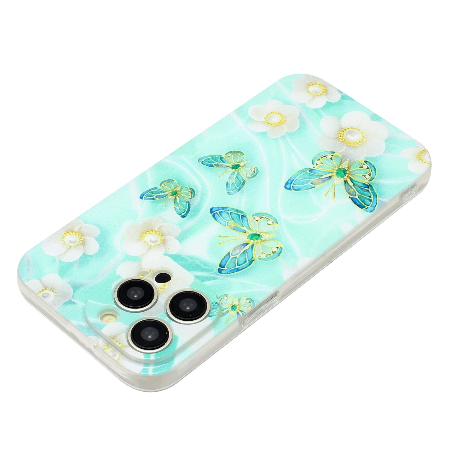 iPhone 15 Pro Max TPU Phone Case - Artistic Butterfly, Floral, and Cat Designs with Full Protection & Precise Cutouts