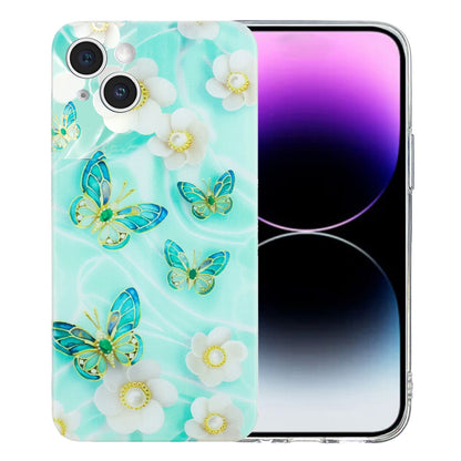 iPhone 15 Plus TPU Phone Case - Artistic Butterfly, Floral, and Cat Designs with Full Protection & Precise Cutouts