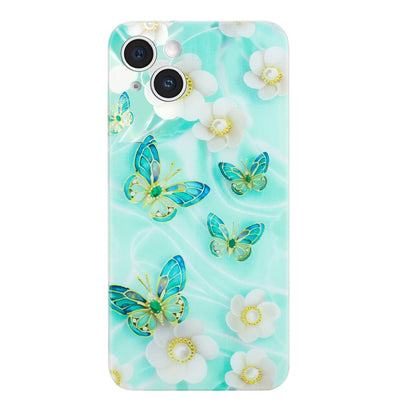 iPhone 15 Plus TPU Phone Case - Artistic Butterfly, Floral, and Cat Designs with Full Protection & Precise Cutouts