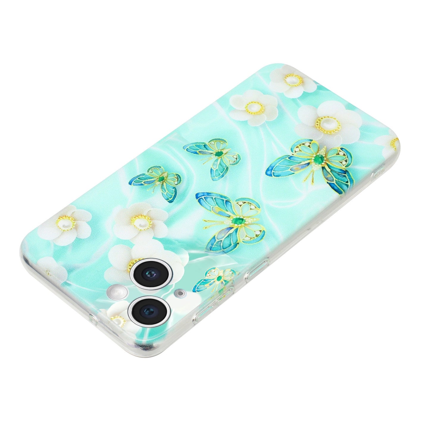 iPhone 15 Plus TPU Phone Case - Artistic Butterfly, Floral, and Cat Designs with Full Protection & Precise Cutouts