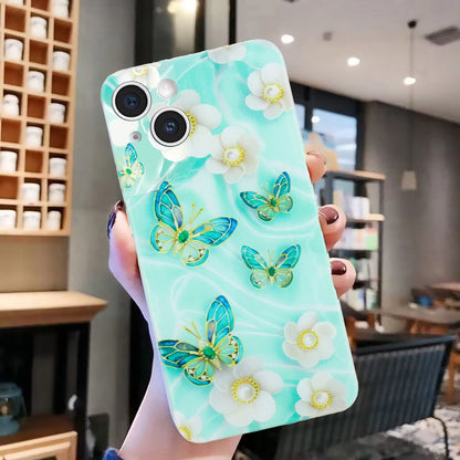 iPhone 15 Plus TPU Phone Case - Artistic Butterfly, Floral, and Cat Designs with Full Protection & Precise Cutouts